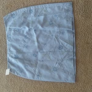 NWT Ann Taylor petite 16 light blue embroidered skirt